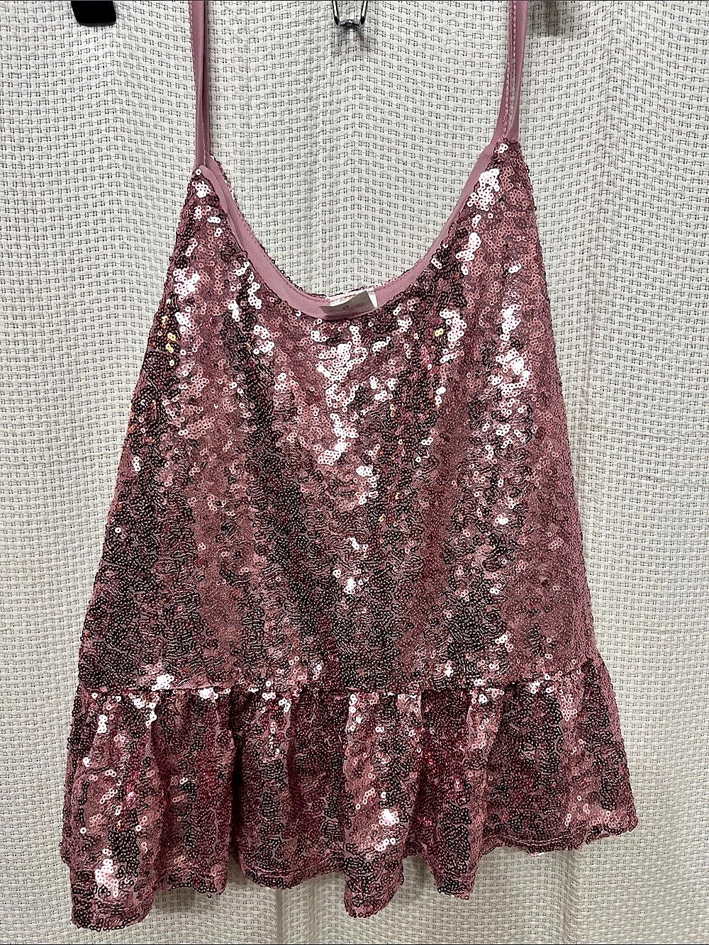 No Boundaries Junior Medium Pink Sequin Cami